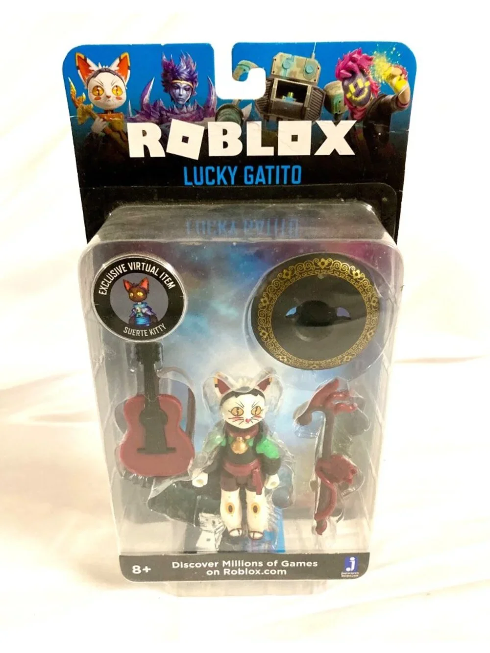 Roblox Lucky Gatito Action Figure With Accessories & Exclusive Virtual Item Code